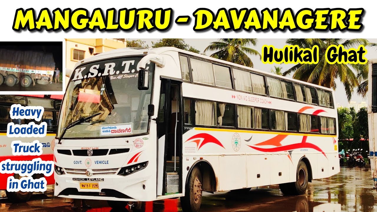Hulikal Ghat🔥| MANGALURU - DAVANAGERE KSRTC Non-Ac Sleeper Cabin Ride #travel#ghat  #bgmi#bus#bussid