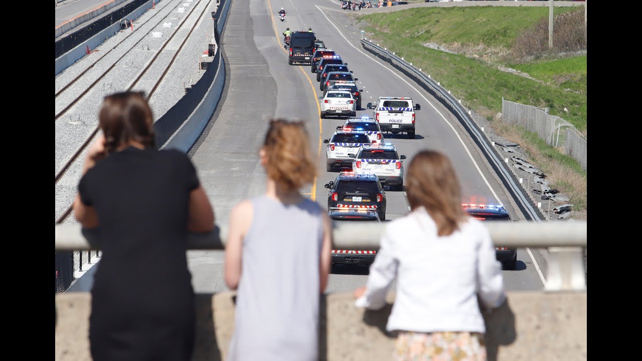 'Our hearts are broken': Police procession honours slain OPP officer
