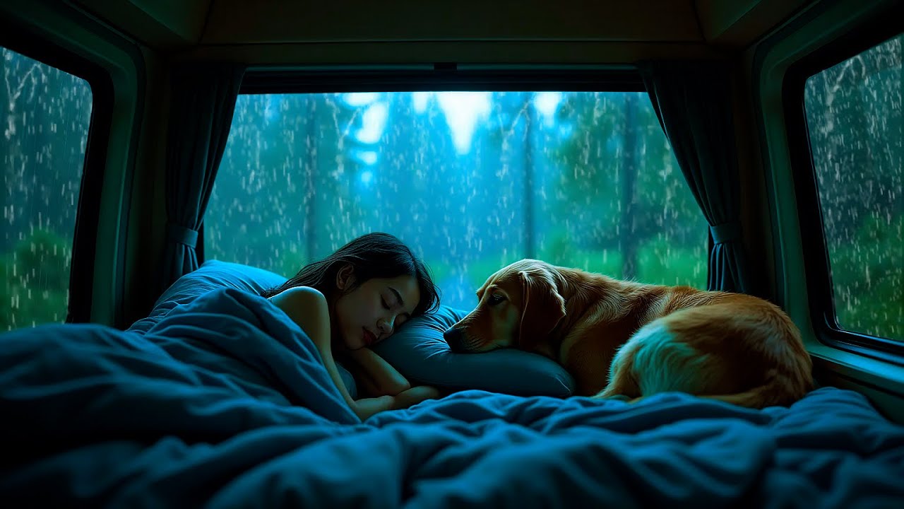 Heavy Rain and Thunder Sounds in Van 🚐 | Deep Sleep & Relaxation ASMR🌧️