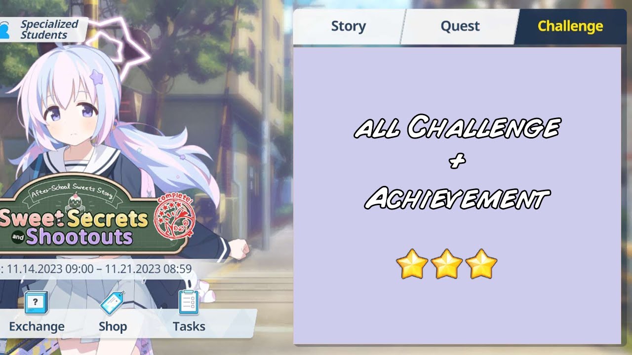 [Blue Archive EN] Rerun "After-School Sweets Story - Sweet Secrets and Shootouts" All Challenge