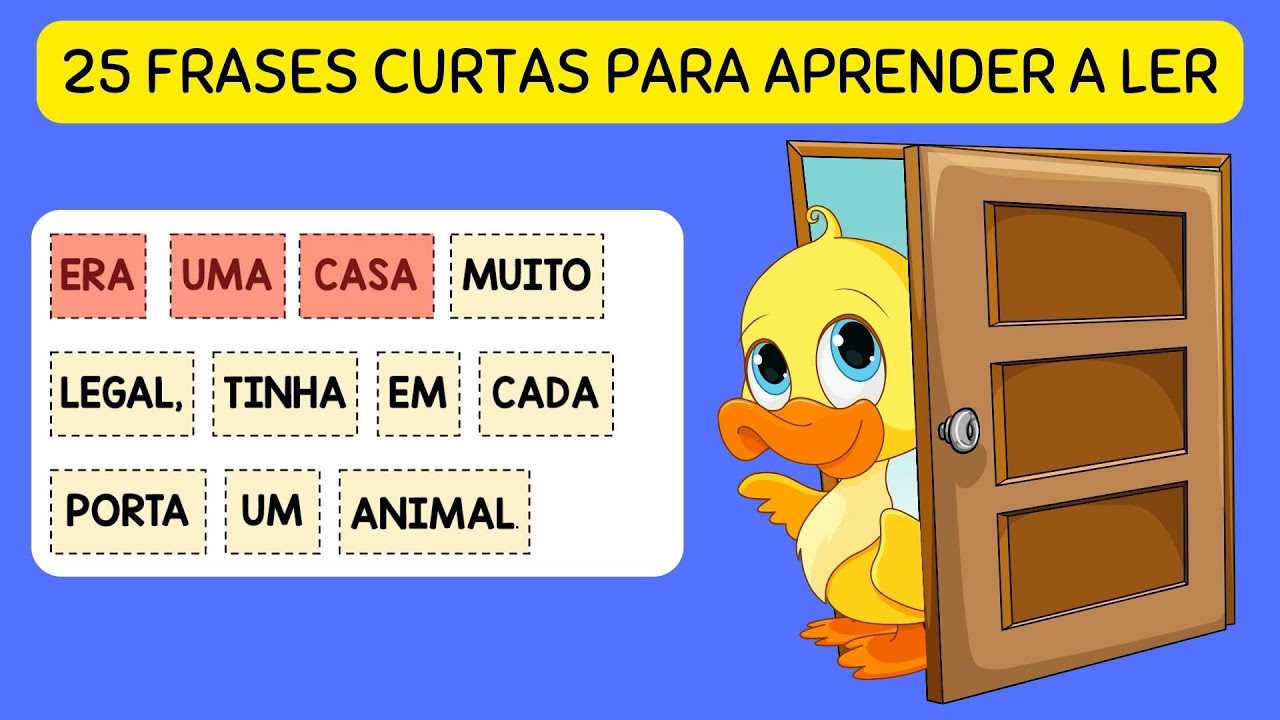 Frases curtas para aprender a ler e escrever | Alfabetização | Joguinho infantil | Ensinando em casa