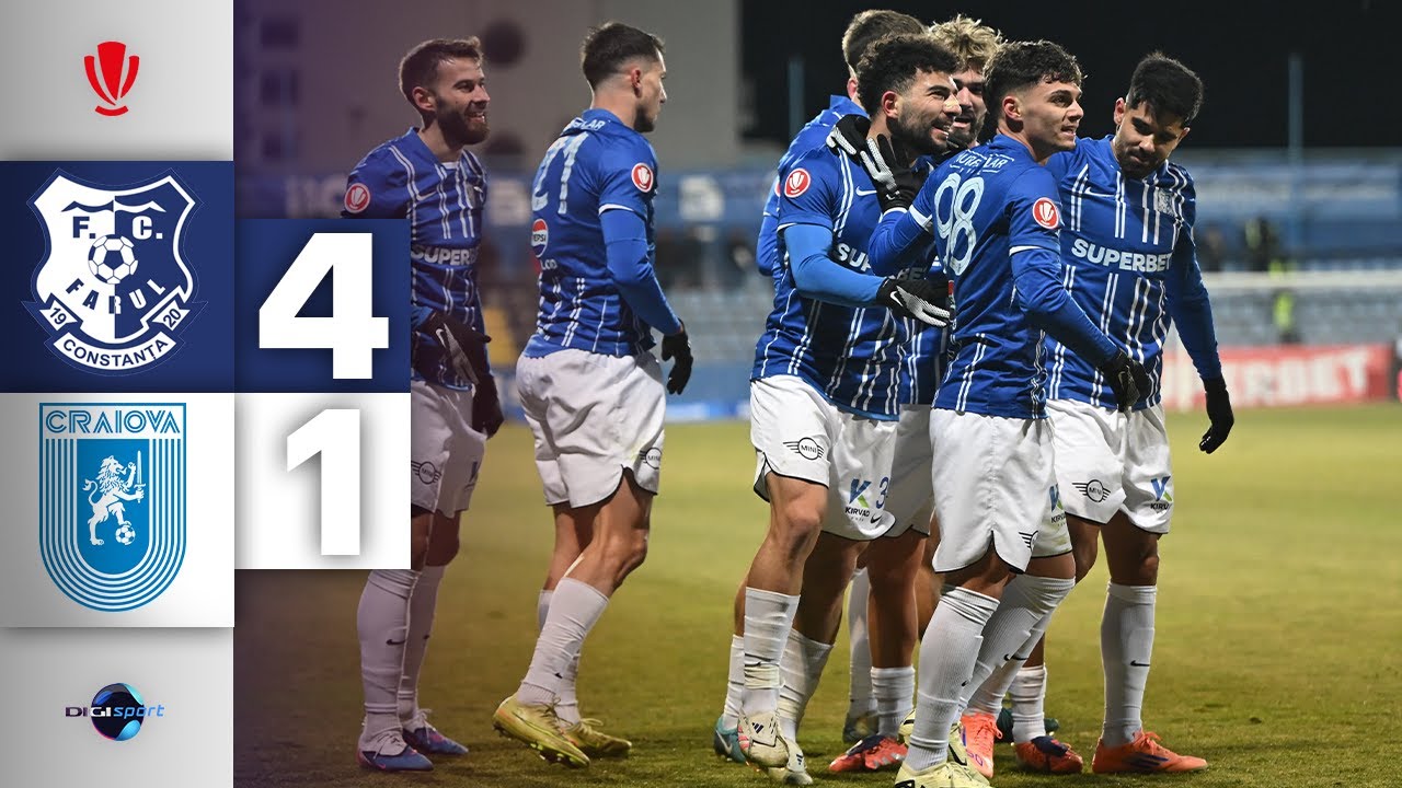 REZUMAT Farul - Universitatea Craiova 4-1. Oltenii, surclasați la Ovidiu