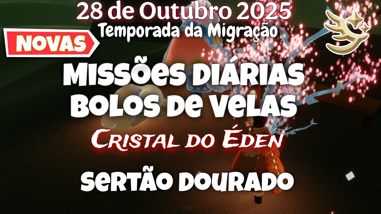 Missões Diárias, Velas Sazonais, Bolos de Velas, Cristal do Éden |Sertão Dourado |Sky Filhos da Luz