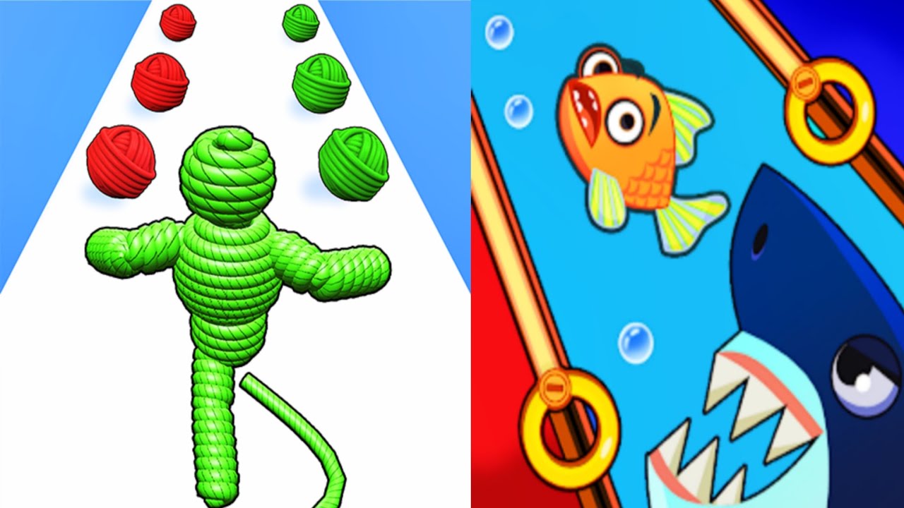 Rope Man Run Vs Save The Fish New Update All Levels Gameplay Android Ios 