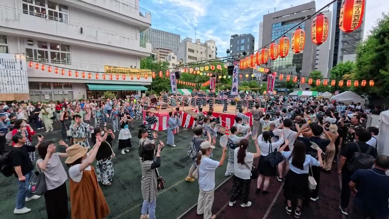【大東京音頭】（金沢明子）　2025年「第28回新橋こいち祭」盆踊り1日目３　桜田会場第一部　東京都港区