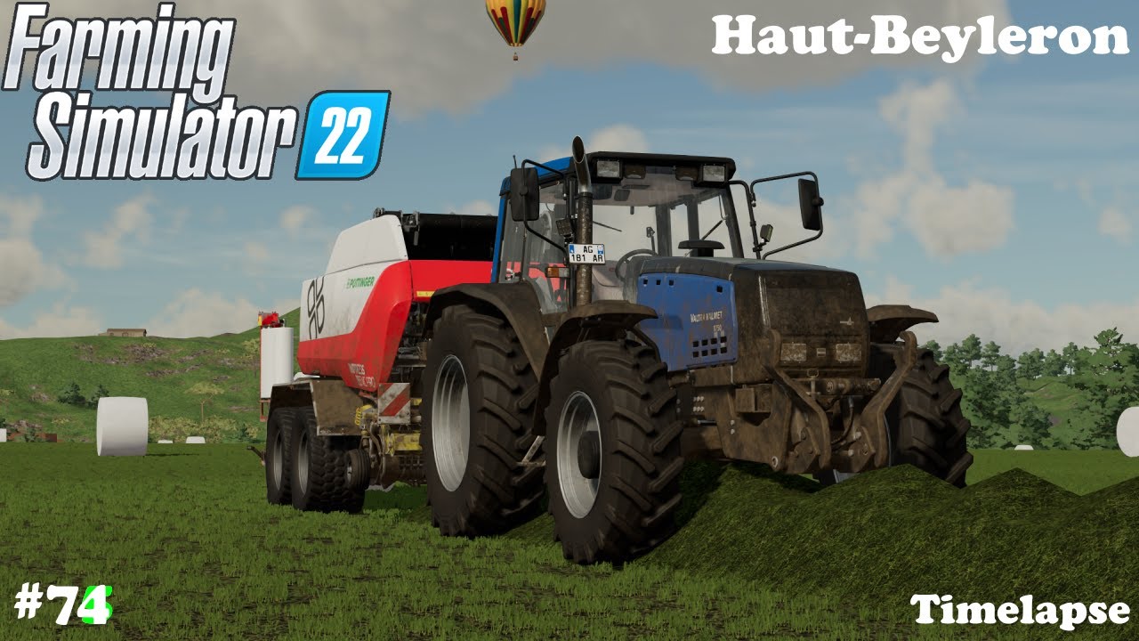 Sowing and rolling canola, Mowing, raking and baling grass - Haut Beyleron - Timelapse #74 - FS22
