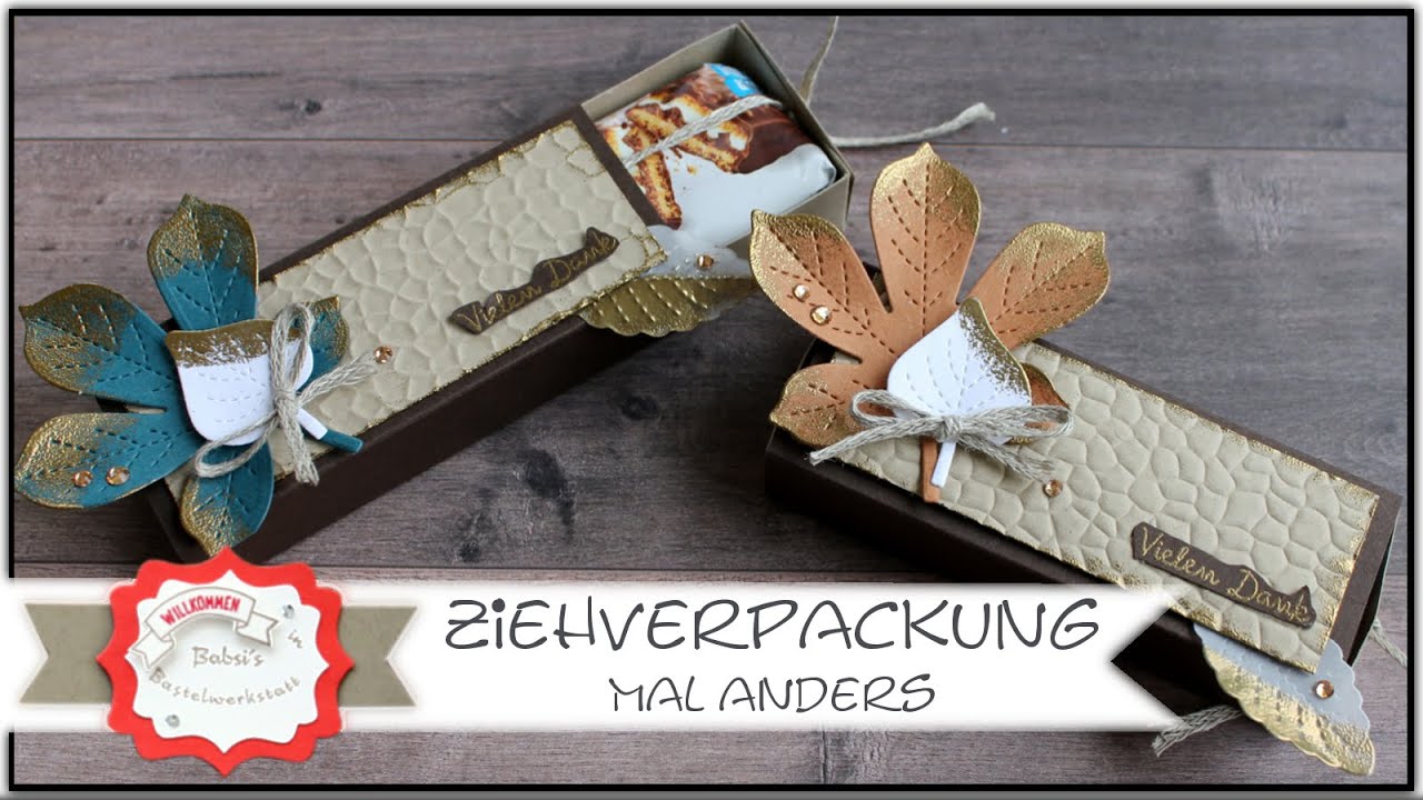 Herbstliche Ziehverpackung - Schokoladenaufzug basteln - Stampin Up - Anleitung - Wunderbare Blätter