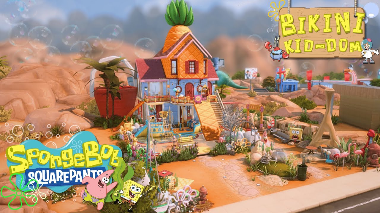 The Sims 4 | Bikini Kid-Dom house🧽 | บ้านหลังนี้ใช้ Bikini Bottom Bundle | Speed Build