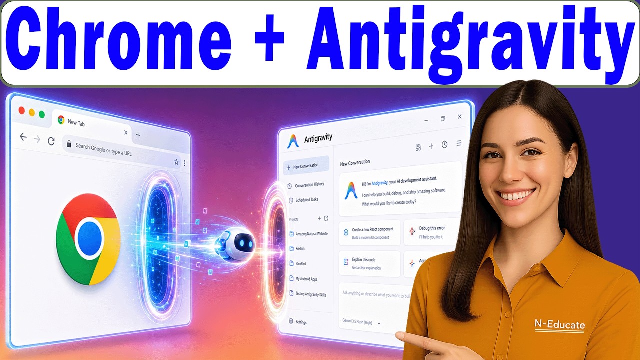 Как подключить Google Antigravity к браузеру Chrome (быстро и легко)