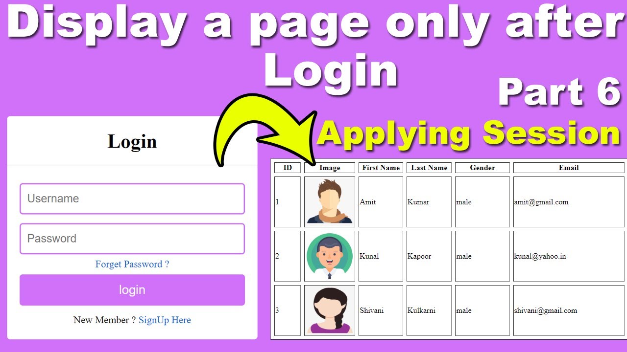How to Apply Session in Login Page in PHP | How to display a page after login in PHP | PHP login