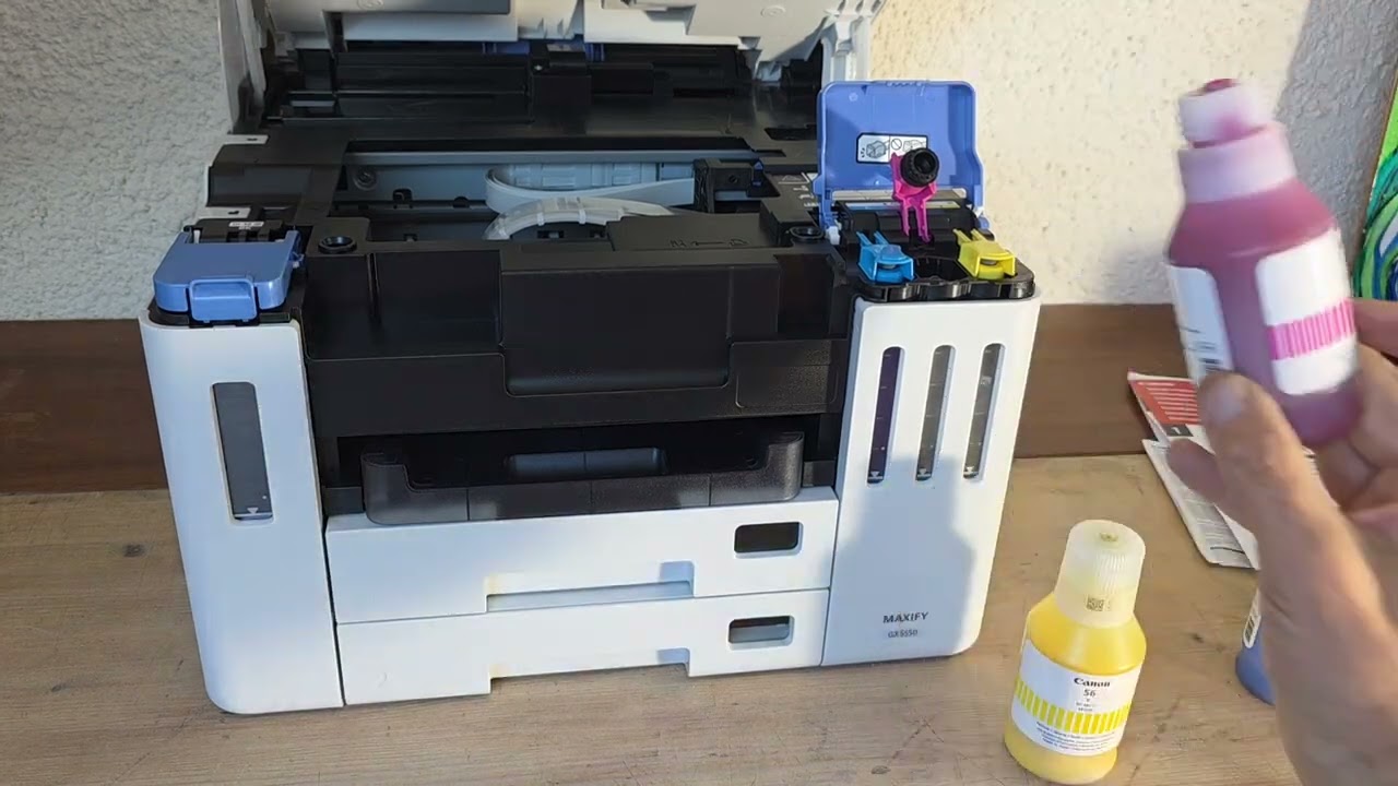 🖨 Drucker CANON MAXIFY GX5550 Start Unboxing, Anschliessen, Farbtanks füllen, Einrichten