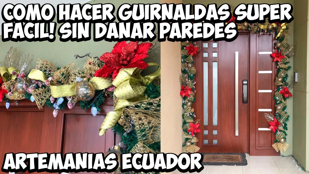 COMO HACER GUIRNALDAS NAVIDEÑAS SIN DAÑAR PAREDES.DIY.IDEAS NAVIDEÑAS SUPER FACIL