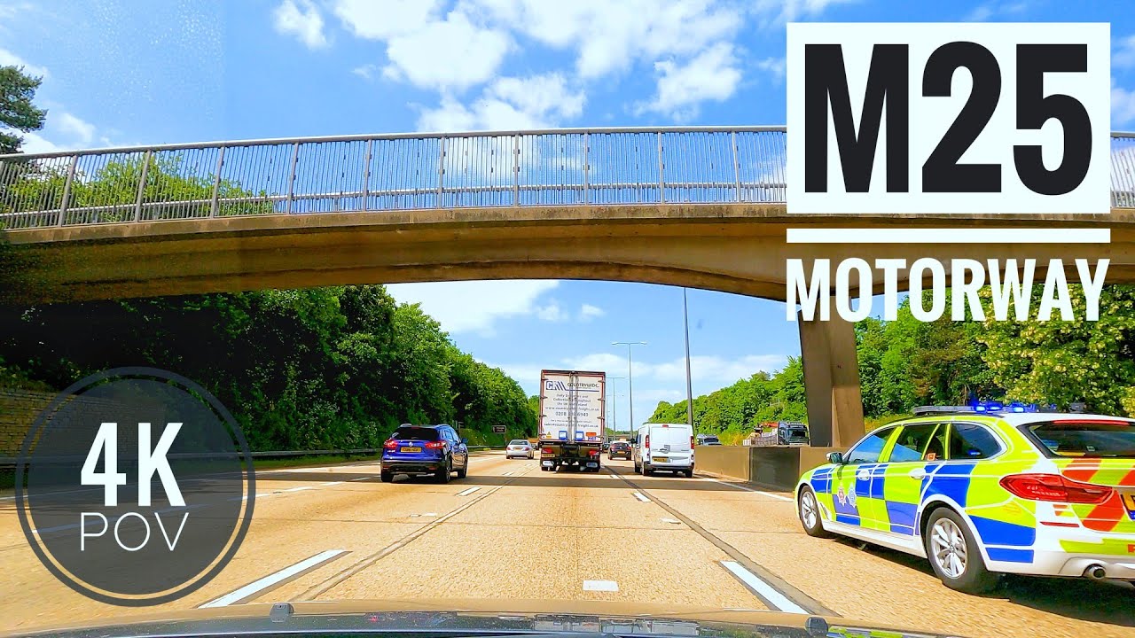 Navigating Busy M25 Traffic: A 4k60fps Driving Experience