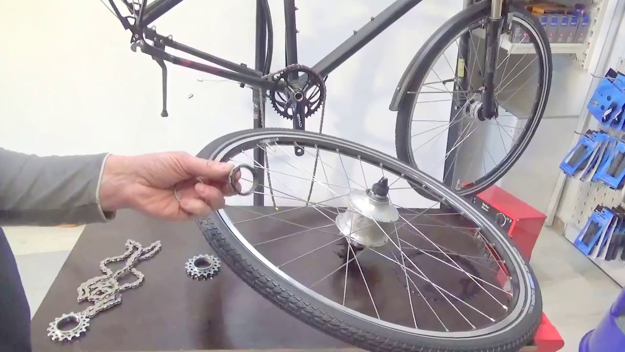 Ritzelwechsel bei der Rohloff Speedhub 500/14 Nabe: Steckritzel - Carrier (Untertitel !)