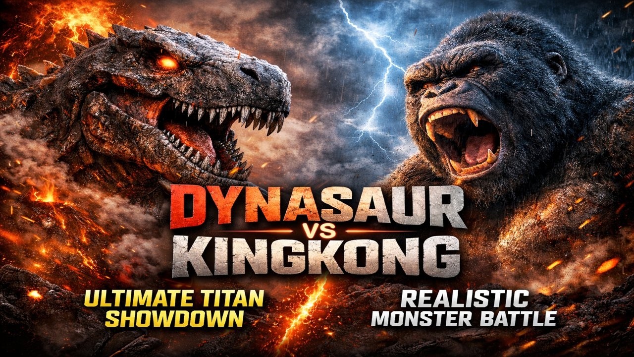 KidsFunKings || DYNASAUR vs KINGKONG &ndash; Ultimate Titan Showdown | Realistic Monster Battle