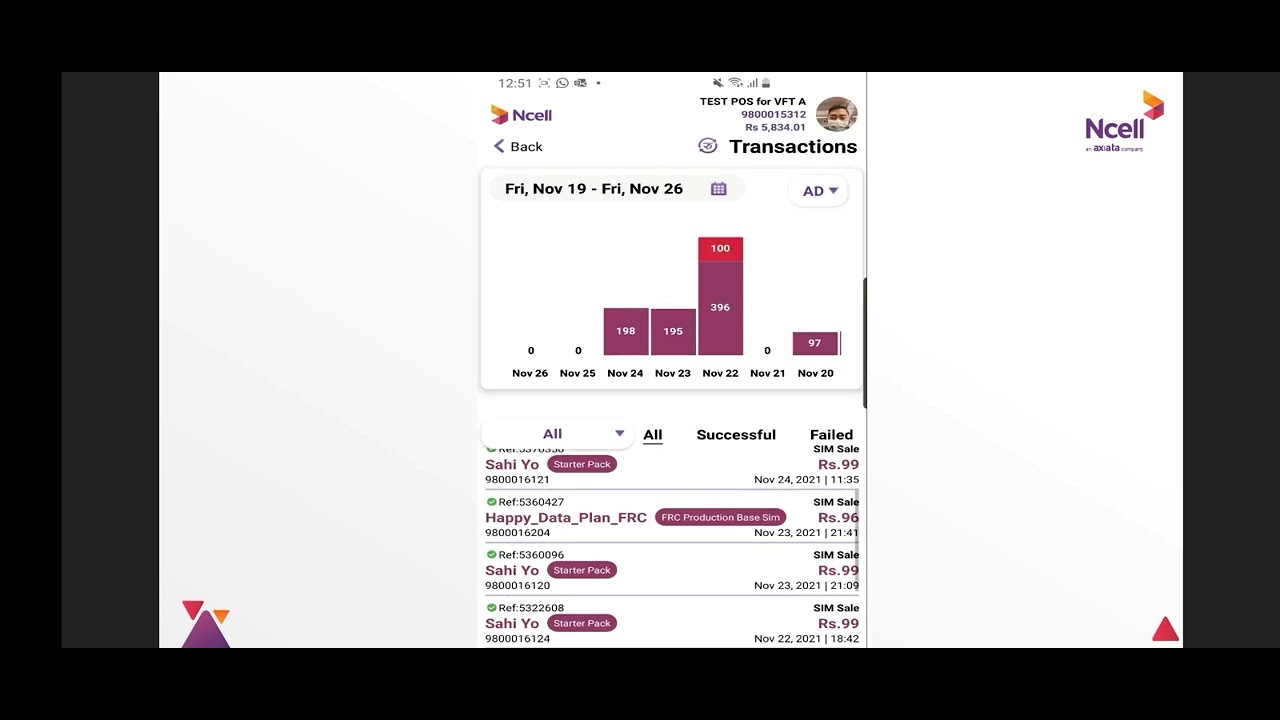 Ncell Pasal transaction history check