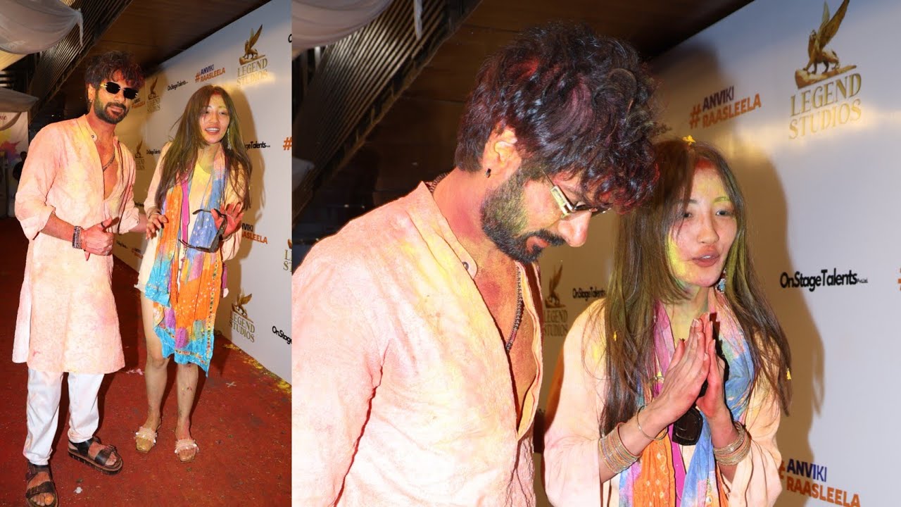 Karan Veer Mehra Doing Masti With Chum Darang Who r u Btw madam ji 😍😅Leaving From Ankita Holi Party