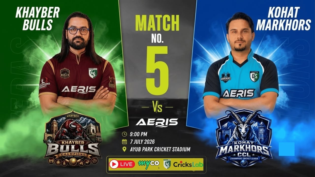 Khyber Bulls vs Kohat Markhors | Match 5 | Aeris Champions Cricket League | on myco