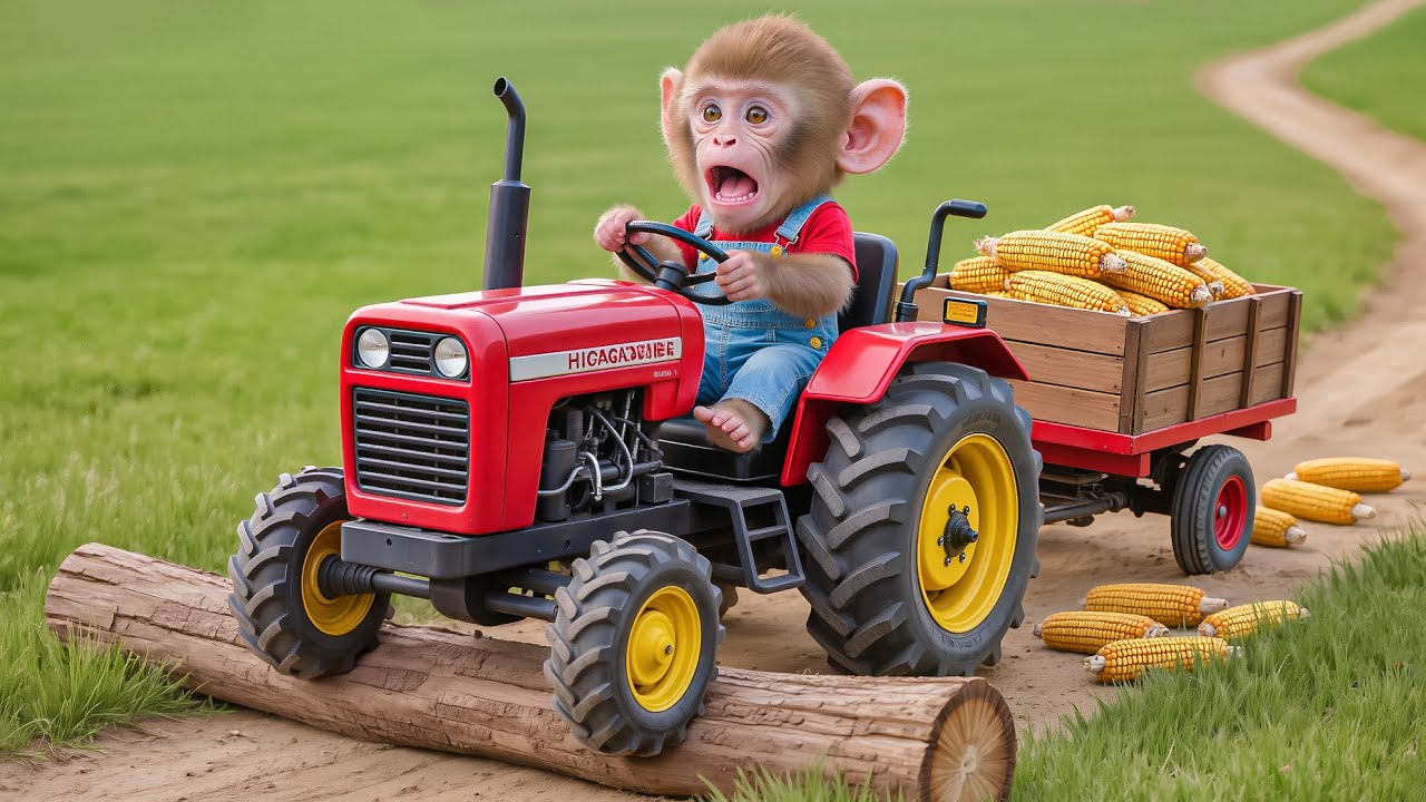 🐒🚜🌽 Monkey Nana magical corn harvesting adventure turns into unexpected trouble!  – NANA MONKEY LIFE