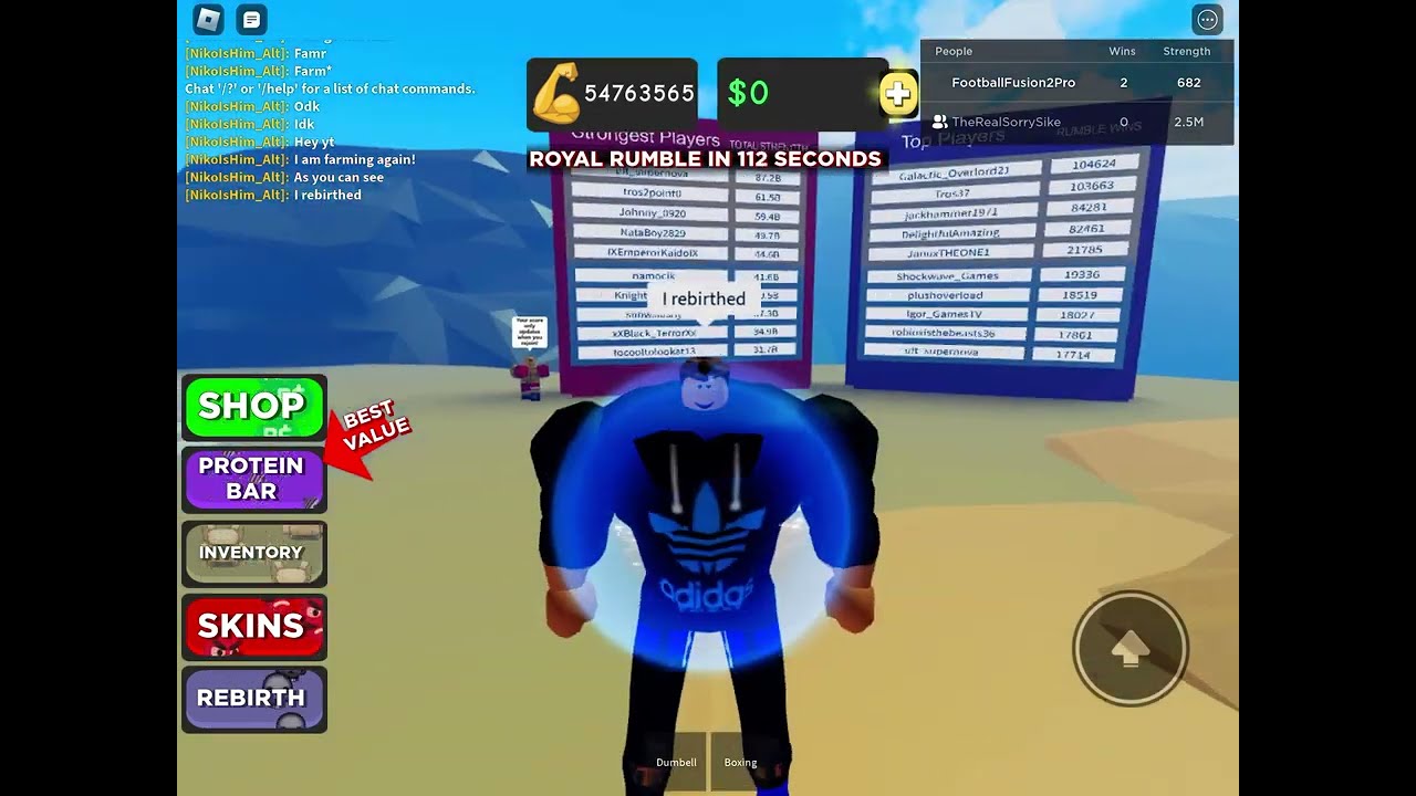 Farming 800 weights in boxing sim 2