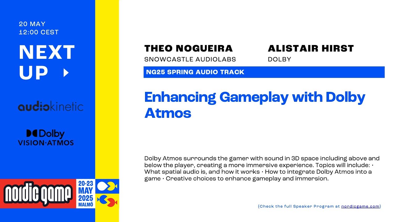 Enhancing Gameplay with Dolby Atmos, with Theo Nogueira and Alistair Hirst