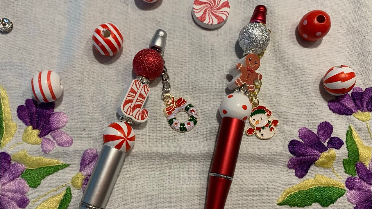 🎄CRÉATION DE STYLOS PERLÉS🎄 TEMU 💙🦋 #bijoux #temu #embellissements #loisircreatif #loisirscréatifs