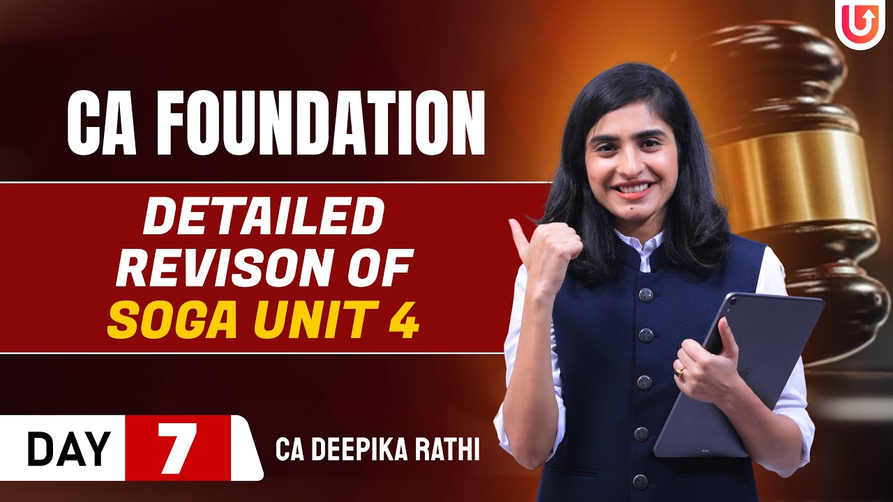 Sales of Goods Act Revision CA Foundation | CA Foundation 2024 | SOGA Unit 4 | CA Deepika Rathi