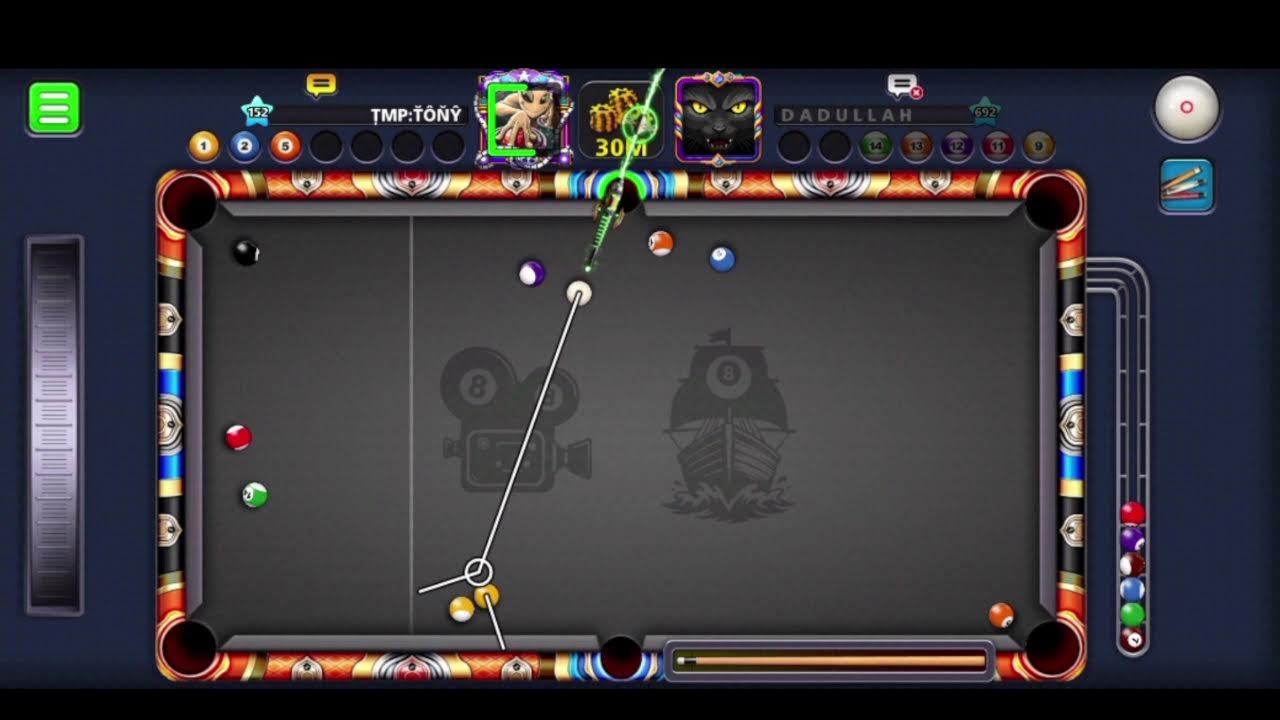 8 ball  pool trickshot on the best account