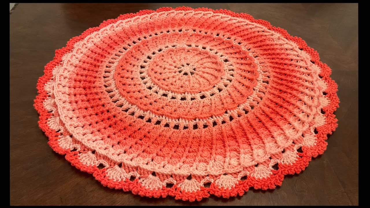Crochet GRAND Doily (Gorgeous Ombre Mandala) for rug, blanket, table, cover…