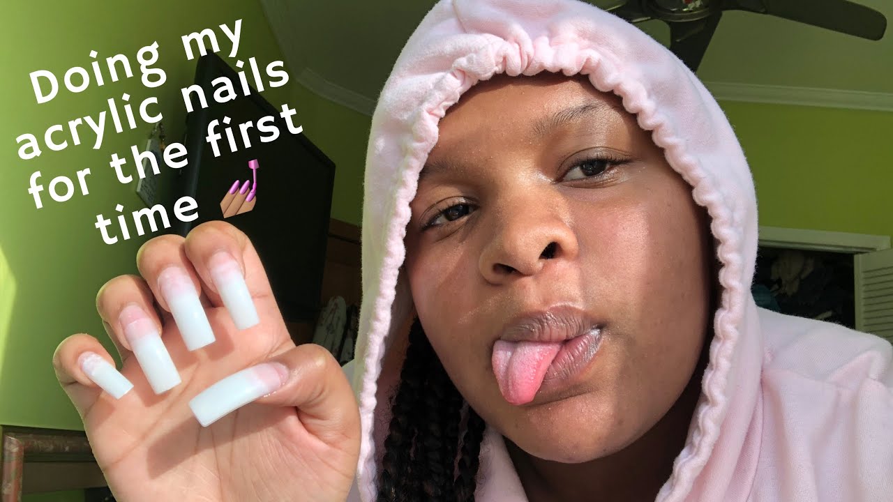 DOING MY ACRYLIC NAILS FOR THE FIRST TIME 💅🏽📸