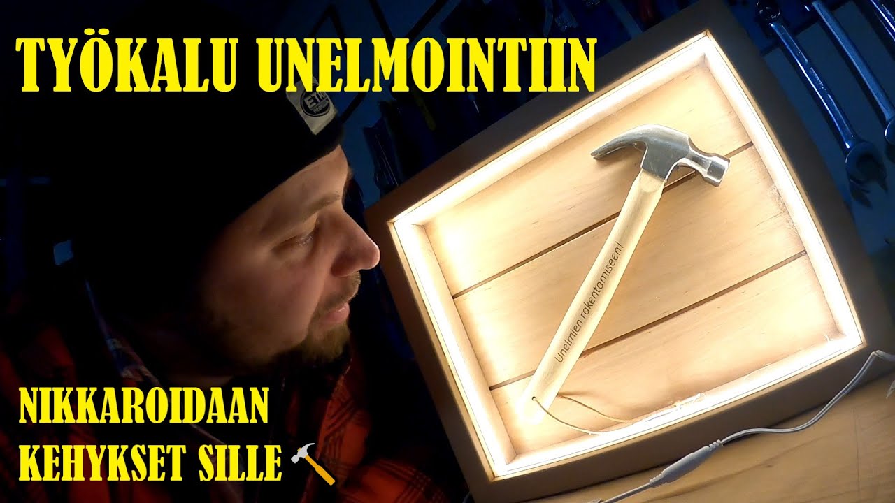 TYÖKALU UNELMIEN RAKENTAMISEEN ja sille kehykset / A light board for a birthday present