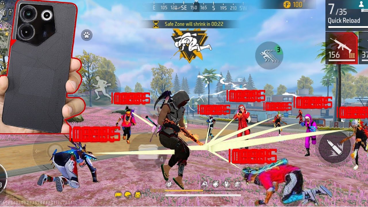 Tecno Camon 20 Pro solo vs squad Rank Match Gameplay || Tecno Camon 20 Pro FF FPS Test