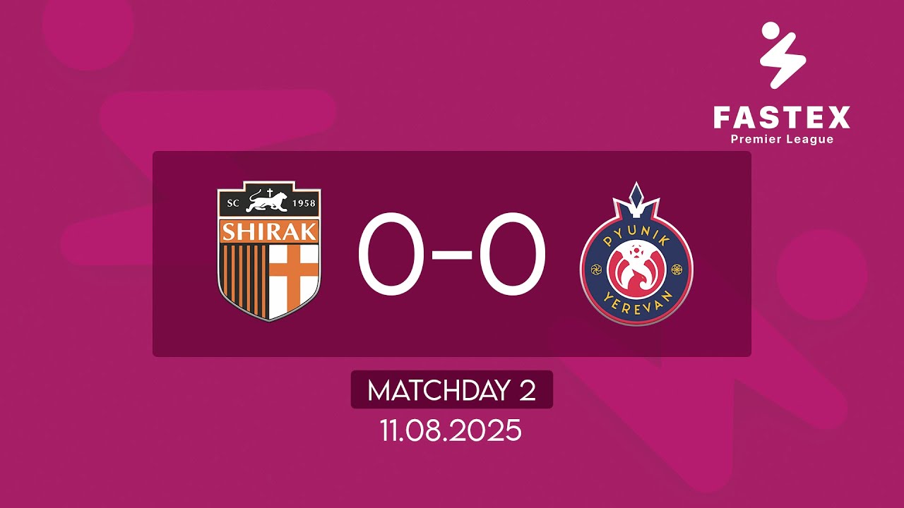 Fastex Premier League. Matchday 2. SC Shirak - FC Pyunik (11.08.2025)