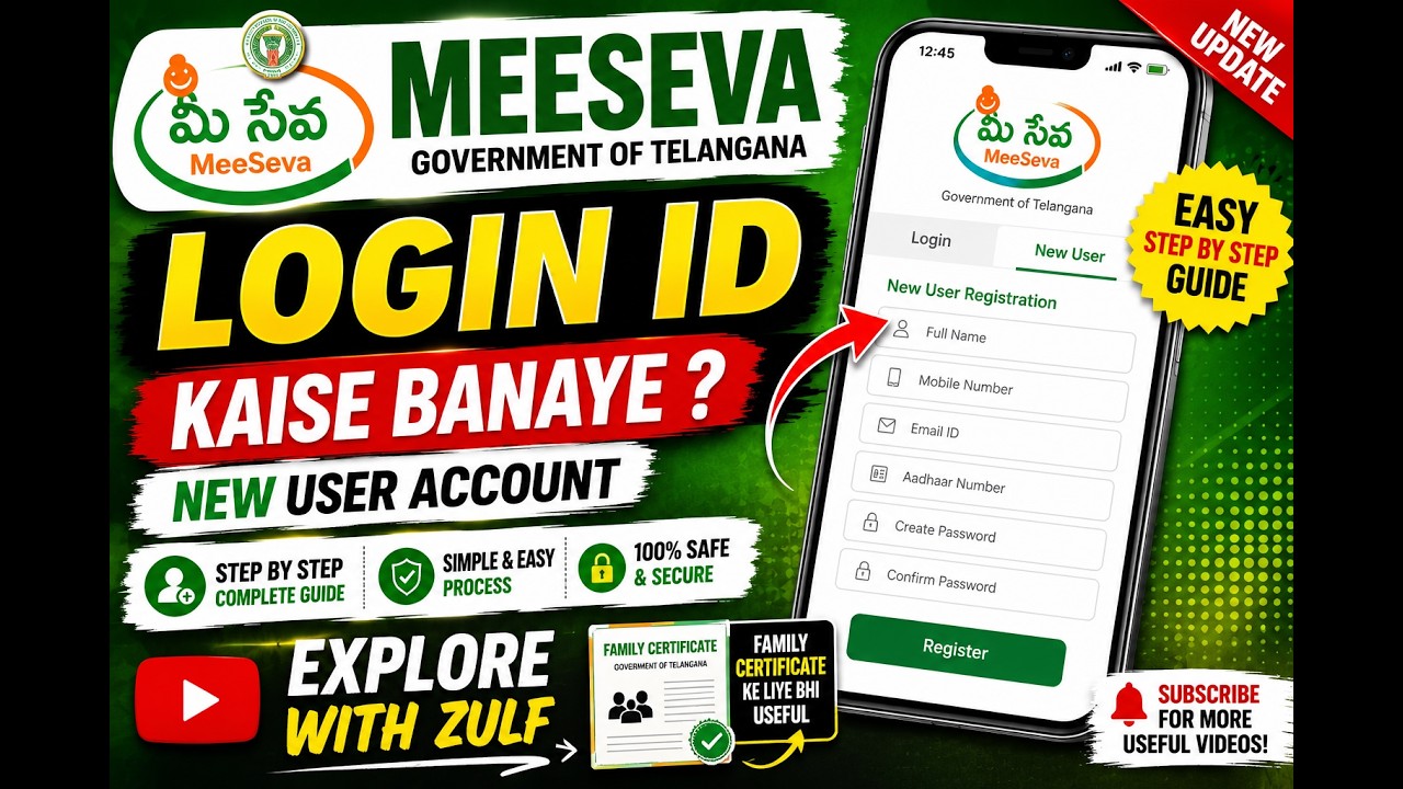 MeeSeva Login ID Kaise Banaye? | Meeseva New User Account Registration