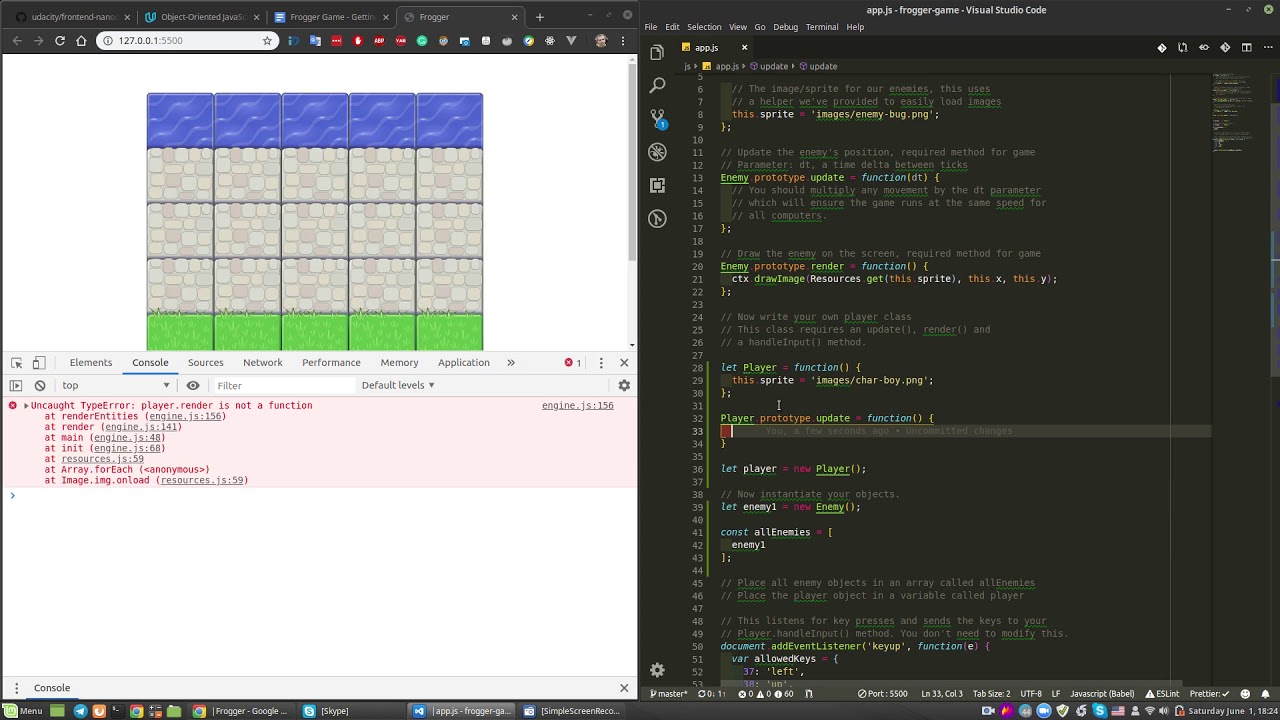 Kottans: frogger game. Part 1: 