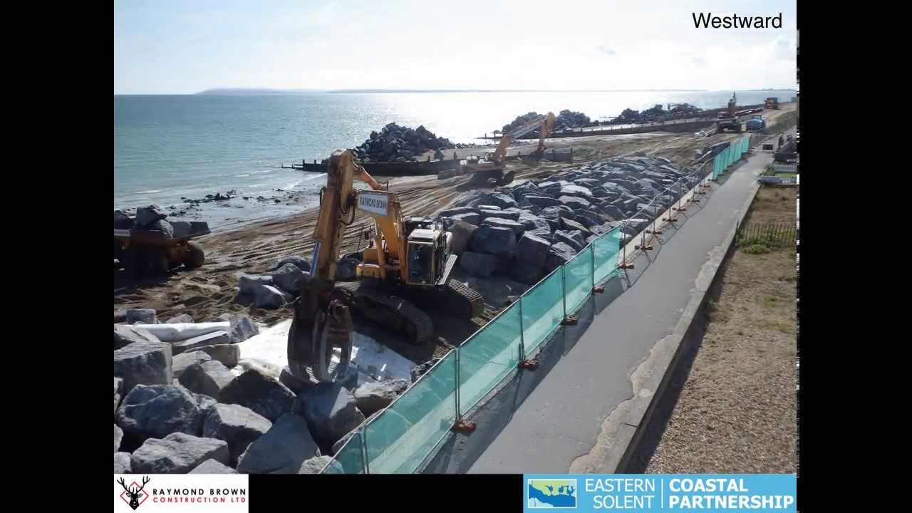 Eastoke Point construction of Rock Revetment (2013) Westward View