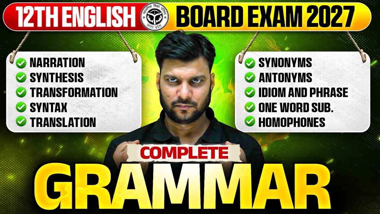 Complete English Grammar Class 12 | Class 12 English | UP Board 2027 | Shiv Sir