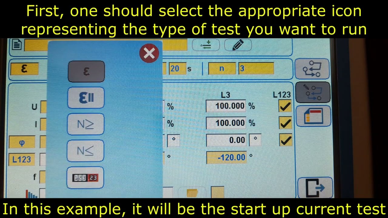 How to perform energy meter start up test in automatic procedure using the Calmet TS33