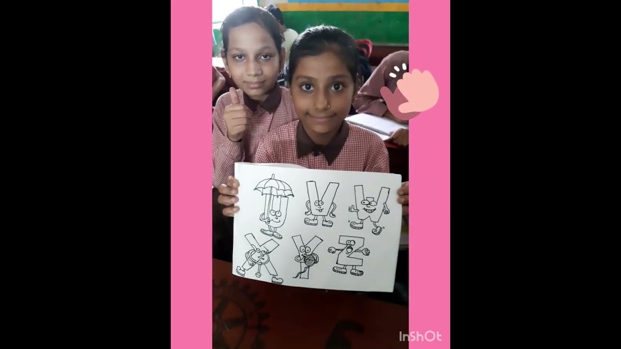 Wao Alphabet Art🤗🙏🏻P.S.Hakikat Nagar K Sweet Bache #blessed#school#p#drawing #shortsviral#trainding