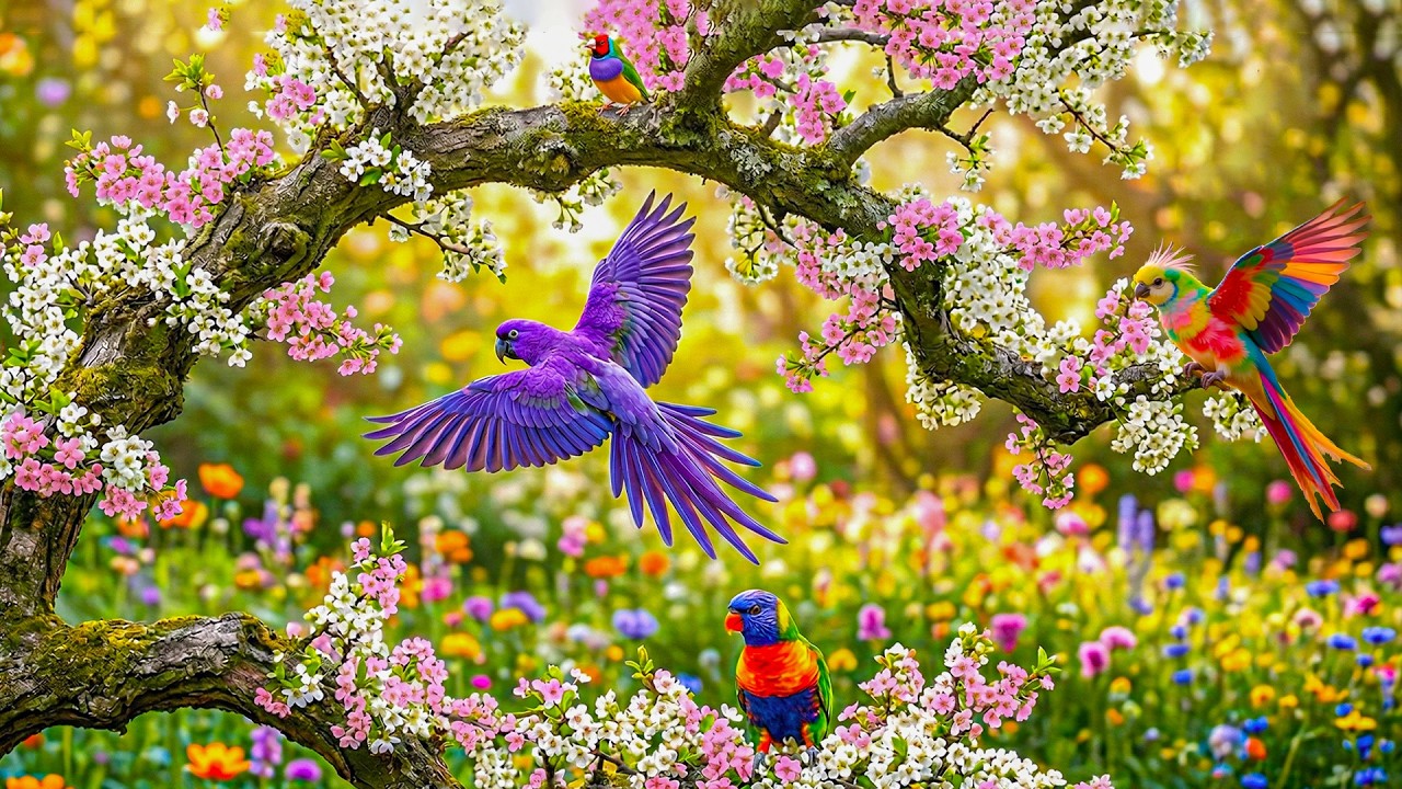 🌿 Peaceful Spring Bird Sounds & Relaxing Music 🐦 Calming Nature Ambience for Stress Relief