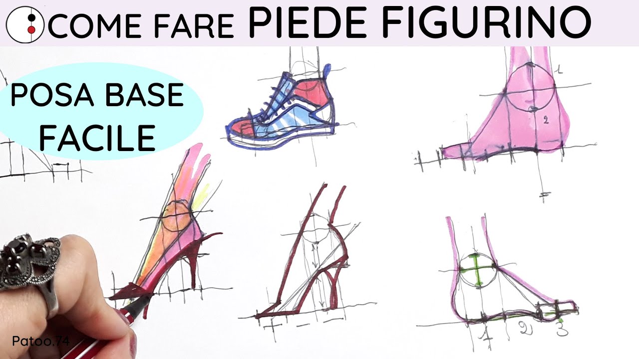 Scarpe: Come Disegnare un Plat o Figurino facile dei Piedi Fashion Design | Patoo.74| StudioStile74