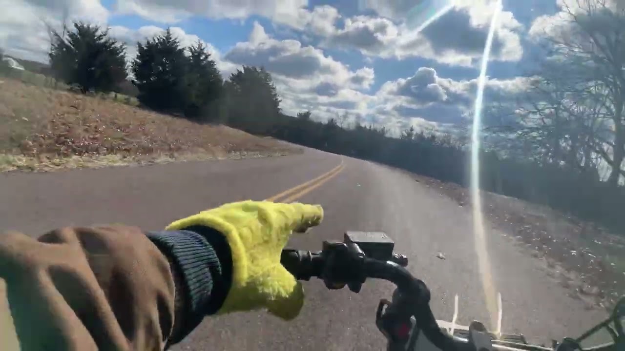 Riding 3 wheeler and minibike to town