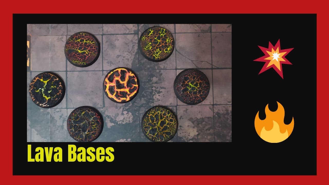 🌋How to paint 8 LAVA BASES🌋with(MORDANT EARTH)and ground texture VALLEJO//como pintar peanas de lava