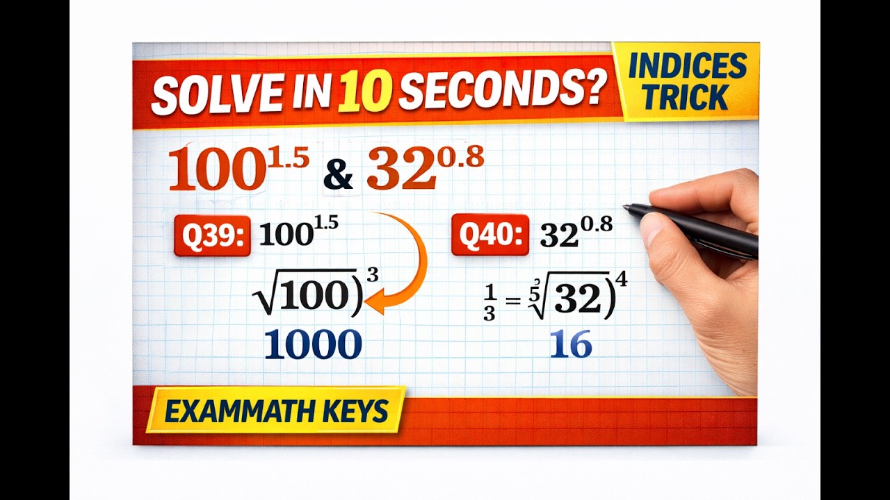 Indices Made Easy | Evaluate 100¹·⁵ and 32⁰·⁸ Step-by-Step
