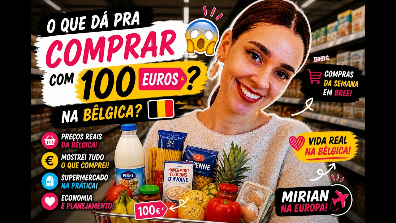 O que dá pra comprar com 100 euros na Bélgica? Compras da semana em Bree, Bélgica.