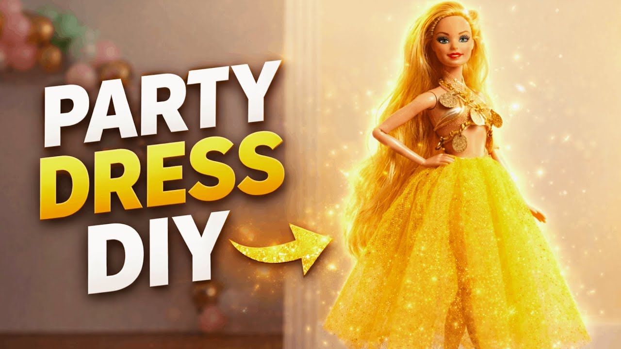 Golden Party Dress for Barbie