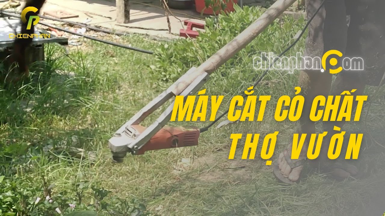 Chế máy cắt cỏ từ máy mài góc thật dễ và an toàn