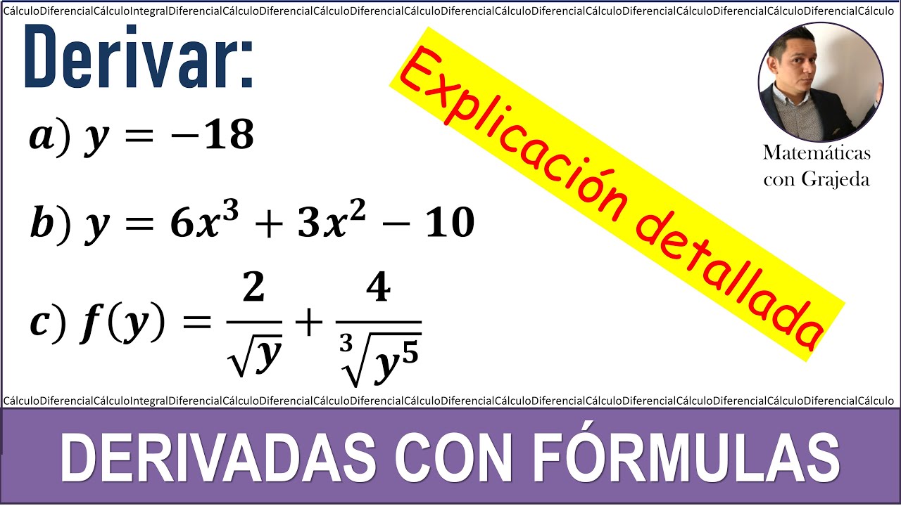 Derivación con fórmulas | Ejemplos 4, 5 y 6.
