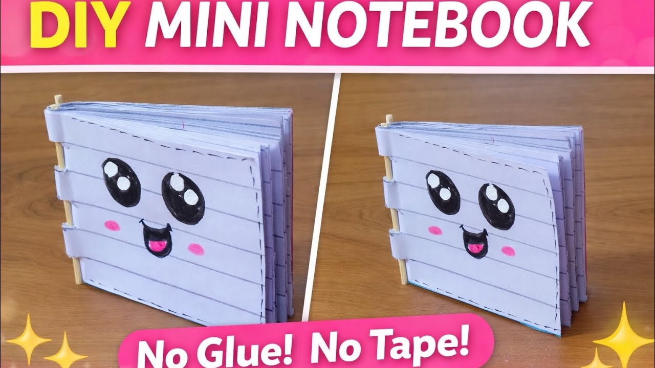 DIY Mini Notebook Without Glue & Tape 😍 Easy Paper Craft