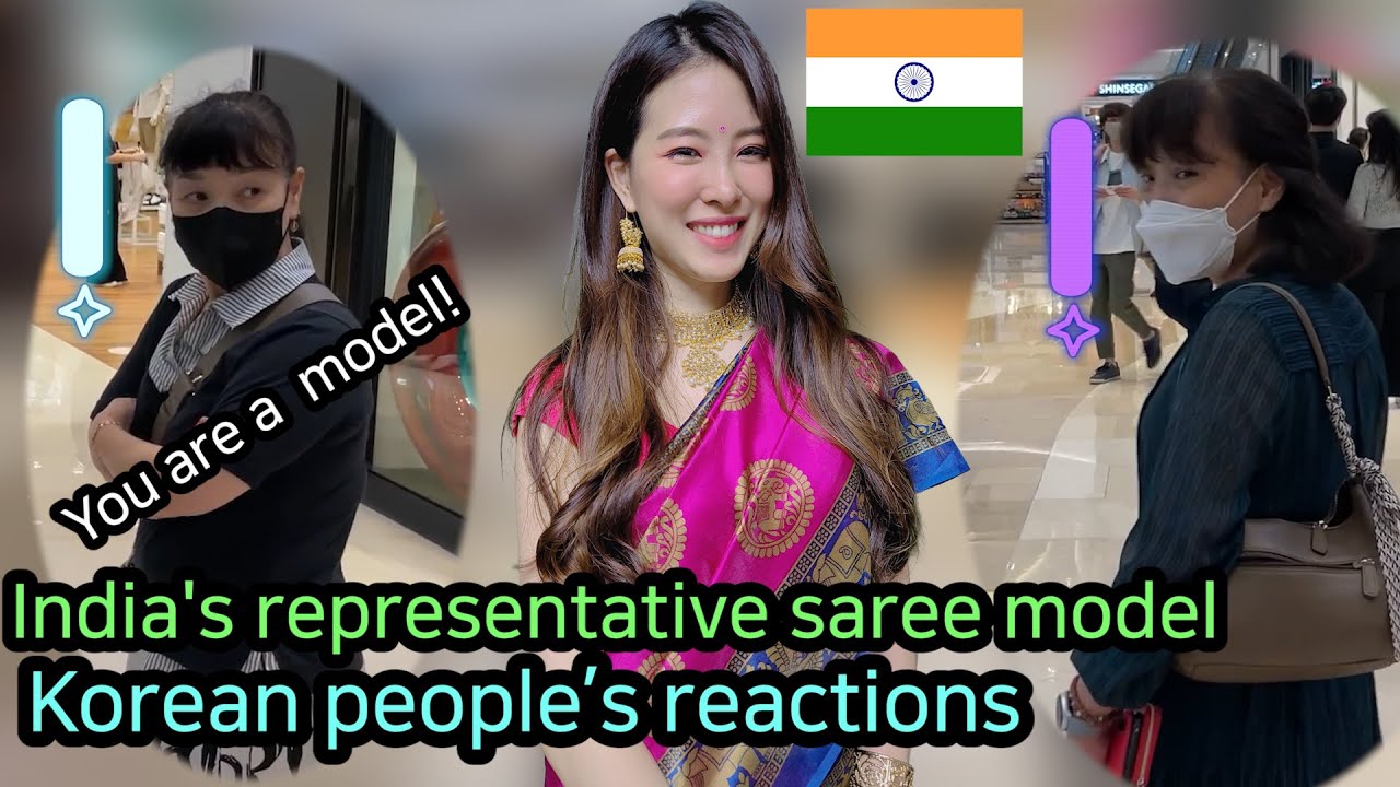[Sub ENG] Korea's representative saree model & Korean people&rsquo;s reactions